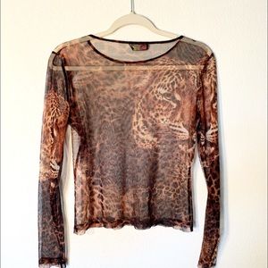 Coachella inspired lion mesh top